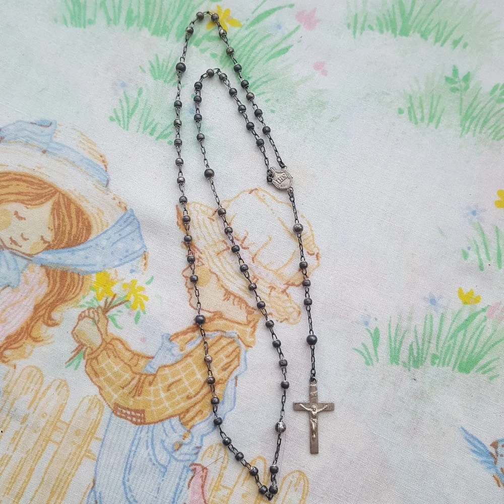 🌙Vintage Sterling Baby Rosary 🌹Necklace
